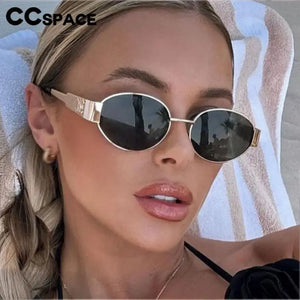 57560 Brand Designer Metal Sun Eyeglass Lady Oval Outdoors UV Protection Sunglasses Men Popular Retro Shades Uv400