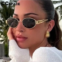 Load image into Gallery viewer, 57560 Brand Designer Metal Sun Eyeglass Lady Oval Outdoors UV Protection Sunglasses Men Popular Retro Shades Uv400