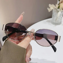 Load image into Gallery viewer, 57560 Brand Designer Metal Sun Eyeglass Lady Oval Outdoors UV Protection Sunglasses Men Popular Retro Shades Uv400