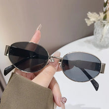 Load image into Gallery viewer, 57560 Brand Designer Metal Sun Eyeglass Lady Oval Outdoors UV Protection Sunglasses Men Popular Retro Shades Uv400