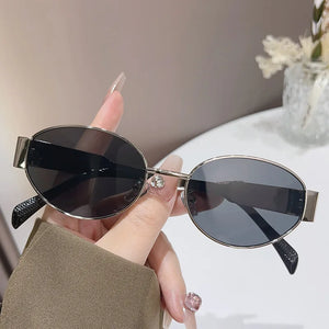 57560 Brand Designer Metal Sun Eyeglass Lady Oval Outdoors UV Protection Sunglasses Men Popular Retro Shades Uv400