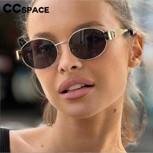 Load image into Gallery viewer, 57560 Brand Designer Metal Sun Eyeglass Lady Oval Outdoors UV Protection Sunglasses Men Popular Retro Shades Uv400