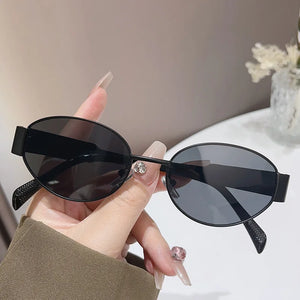 57560 Brand Designer Metal Sun Eyeglass Lady Oval Outdoors UV Protection Sunglasses Men Popular Retro Shades Uv400