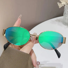 Load image into Gallery viewer, 57560 Brand Designer Metal Sun Eyeglass Lady Oval Outdoors UV Protection Sunglasses Men Popular Retro Shades Uv400