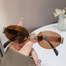 Load image into Gallery viewer, 57560 Brand Designer Metal Sun Eyeglass Lady Oval Outdoors UV Protection Sunglasses Men Popular Retro Shades Uv400