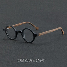 Load image into Gallery viewer, Wood Grain Plate Glasses Retro Round Frame Brand Design Glasses Frame For Men Optic Prescription Eyeglasses
