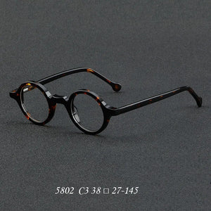 Wood Grain Plate Glasses Retro Round Frame Brand Design Glasses Frame For Men Optic Prescription Eyeglasses