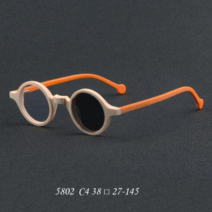 Wood Grain Plate Glasses Retro Round Frame Brand Design Glasses Frame For Men Optic Prescription Eyeglasses