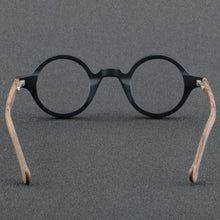Load image into Gallery viewer, Wood Grain Plate Glasses Retro Round Frame Brand Design Glasses Frame For Men Optic Prescription Eyeglasses
