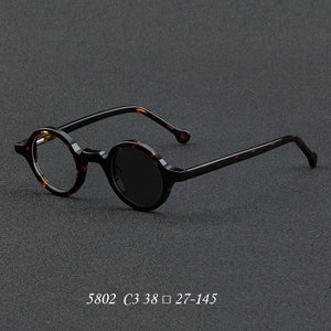 Wood Grain Plate Glasses Retro Round Frame Brand Design Glasses Frame For Men Optic Prescription Eyeglasses