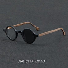 Load image into Gallery viewer, Wood Grain Plate Glasses Retro Round Frame Brand Design Glasses Frame For Men Optic Prescription Eyeglasses