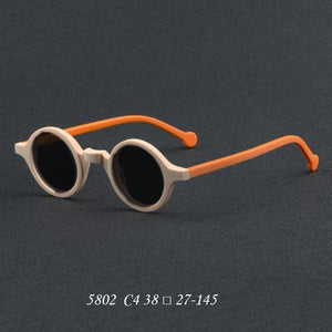Wood Grain Plate Glasses Retro Round Frame Brand Design Glasses Frame For Men Optic Prescription Eyeglasses