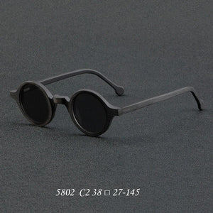 Wood Grain Plate Glasses Retro Round Frame Brand Design Glasses Frame For Men Optic Prescription Eyeglasses