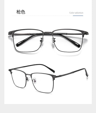 58mm Ultra clear alloy full frame square eyeglass frame for men and women anti blue prescription eyeglass frame 39209