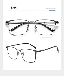 58mm Ultra clear alloy full frame square eyeglass frame for men and women anti blue prescription eyeglass frame 39209