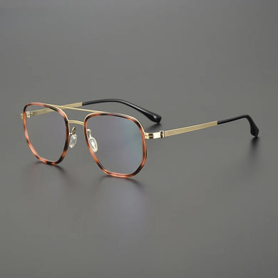 Gatenac Vintage Pure Titanium Eyeglasses Frame Men Pilot Glasses Frame Women 2025 New Ultra Light Luxury Brand Designer Eyewear