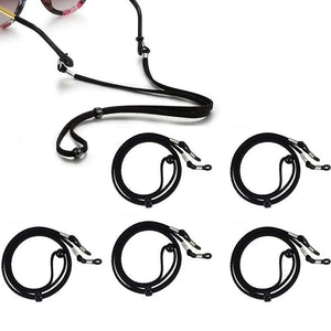 5PCS Black Neck Buckle Lanyard Holder PU Glasses Masks Chain Neck Strap Adult