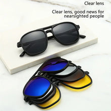 Load image into Gallery viewer, 6 In 1 Magnetic Suction Set Mirror Polarized Sun Glasses Male Female Sport Driving Night Vision Goggles Sunglasses Clip Piece