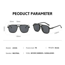 Load image into Gallery viewer, 6 In 1 TR90 Polarized Optical Magnetic Sunglasses Clip on Magnet Myopia Prescription Custom Glasses Frame Men Women Eyeglasses
