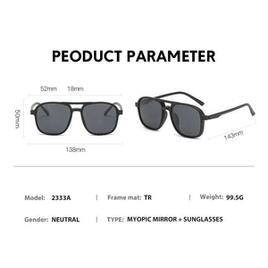 6 In 1 TR90 Polarized Optical Magnetic Sunglasses Clip on Magnet Myopia Prescription Custom Glasses Frame Men Women Eyeglasses