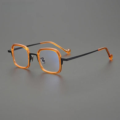 Ultra Light Pure Titanium Glasses Frame Men Retro Handmade Eyeglasses Frame Women Square Fashion Luxury Brand Designer Eyewear