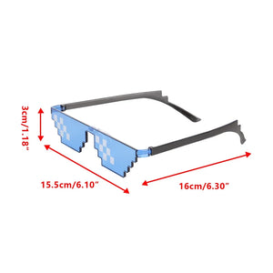 8 Bit Thug Life Sunglasses Pixelated Mosaic Vintage Funning Sun Glasses Unisex Party Toy Glasses Men Women UV400 Shades Eyewear