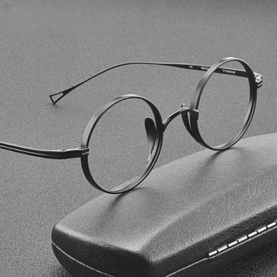 Vintage Titanium Glasses Frame Men Korean Round Optical Myopia Prescription Eyeglasses Frame Women Luxury Brand Small Eyewear