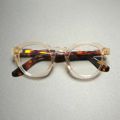 Vintage Acetate Eyeglasses Frame Men Round Ultra Light Handmade Glasses Frame Women Retro Japan Luxury Brand Designer Eyewear