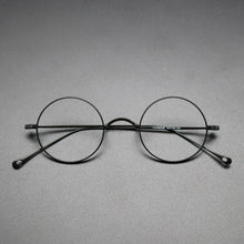 Load image into Gallery viewer, Vintage Pure Titanium Eyeglasses Frame Men Small Round Myopia Prescription Optical Glasses Frame Women Retro Luxury Eyewear