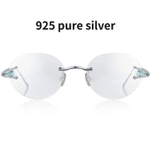 Load image into Gallery viewer, 925 Sterling Silver Eyeglasses Frames Genuine Real Mineral Silver Rimless Top-end Quality Glasses Women Prescription Eyewear