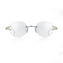 Load image into Gallery viewer, 925 Sterling Silver Eyeglasses Frames Genuine Real Mineral Silver Rimless Top-end Quality Glasses Women Prescription Eyewear