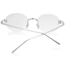 Load image into Gallery viewer, 925 Sterling Silver Eyeglasses Frames Genuine Real Mineral Silver Rimless Top-end Quality Glasses Women Prescription Eyewear