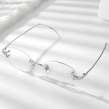 Load image into Gallery viewer, 925 Sterling Silver Eyeglasses Frames Genuine Real Mineral Silver Rimless Top-end Quality Glasses Women Prescription Eyewear