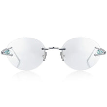 Load image into Gallery viewer, 925 Sterling Silver Eyeglasses Frames Genuine Real Mineral Silver Rimless Top-end Quality Glasses Women Prescription Eyewear