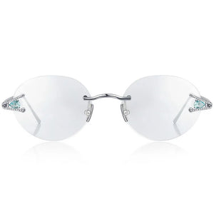 925 Sterling Silver Eyeglasses Frames Genuine Real Mineral Silver Rimless Top-end Quality Glasses Women Prescription Eyewear