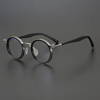 Vintage Round Acetate Titanium Glasses Frame Men Retro Ultra Light Handmade Eyeglasses Frame Women Designer Luxury Brand Eyewear