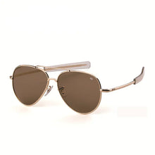 Carica l&#39;immagine nel visualizzatore di Gallery, AO Aviation Sunglasses Men women  American Army Military Optical retro oval driving glasses pilot Oculos de sol masculino