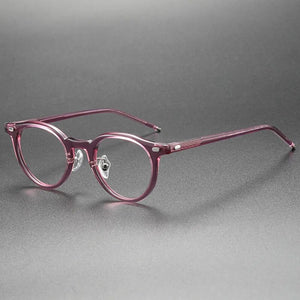 Acetate Glasses Frame Men Vintage Round Prescription Eyeglasses Women Optical Myopia Eyewear Blue Light Gafas Handmade Designer