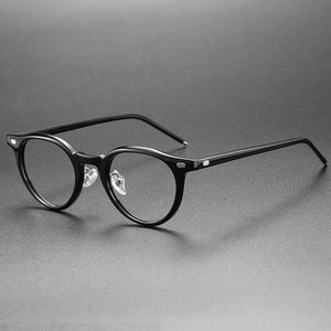 Acetate Glasses Frame Men Vintage Round Prescription Eyeglasses Women Optical Myopia Eyewear Blue Light Gafas Handmade Designer