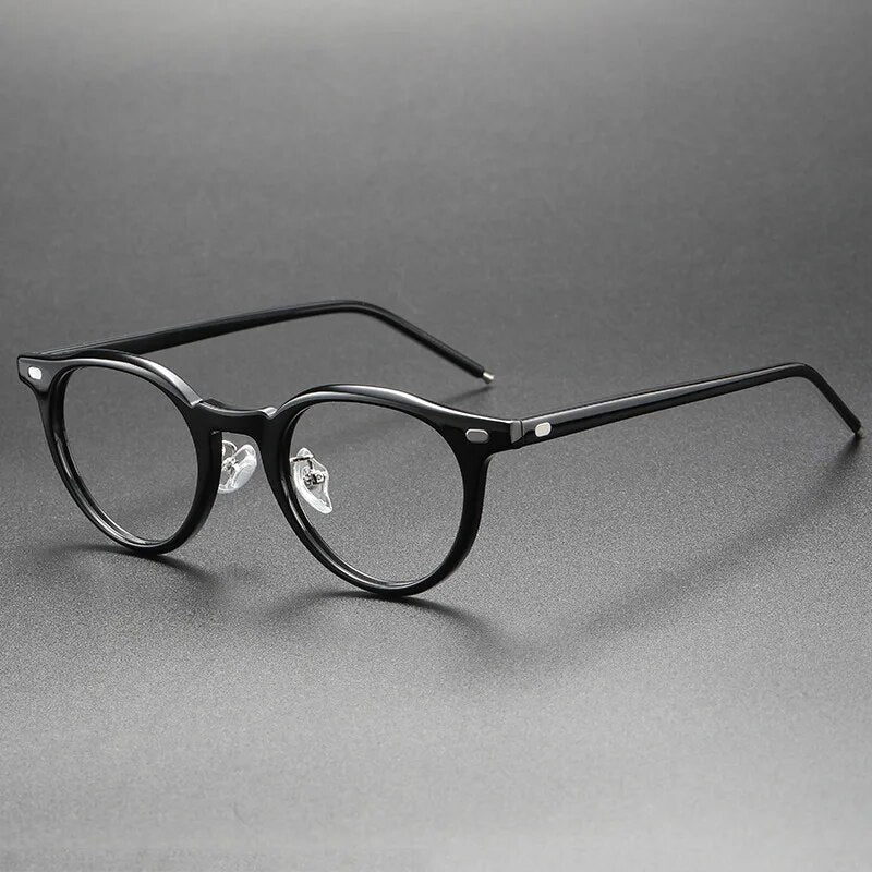 Acetate Glasses Frame Men Vintage Round Prescription Eyeglasses Women Optical Myopia Eyewear Blue Light Gafas Handmade Designer