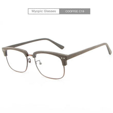 Carica l&#39;immagine nel visualizzatore di Gallery, Acetate Glasses Men Women Prescription Myopia Wood Eyeglasses Frames Clear Lenses