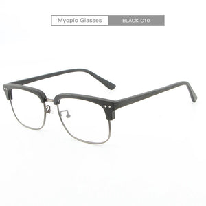 Acetate Glasses Men Women Prescription Myopia Wood Eyeglasses Frames Clear Lenses