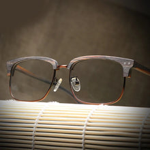 Carica l&#39;immagine nel visualizzatore di Gallery, Acetate Glasses Men Women Prescription Myopia Wood Eyeglasses Frames Clear Lenses