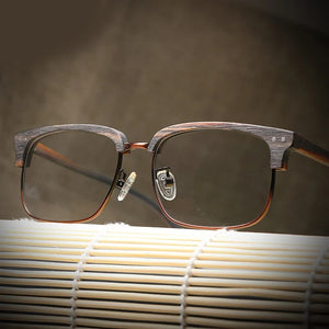 Acetate Glasses Men Women Prescription Myopia Wood Eyeglasses Frames Clear Lenses