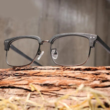 Carica l&#39;immagine nel visualizzatore di Gallery, Acetate Glasses Men Women Prescription Myopia Wood Eyeglasses Frames Clear Lenses
