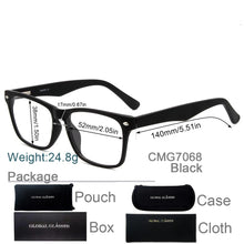Load image into Gallery viewer, Acetate Optical Glasses Frame Men Women Eyeglasses Spectacles Decorative Myopia Clear Lens Optical Prescription Black CMG7068