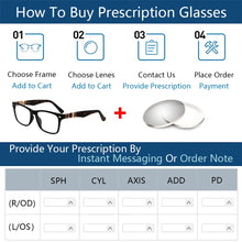 Load image into Gallery viewer, Acetate Optical Glasses Frame Men Women Eyeglasses Spectacles Decorative Myopia Clear Lens Optical Prescription Black CMG7068