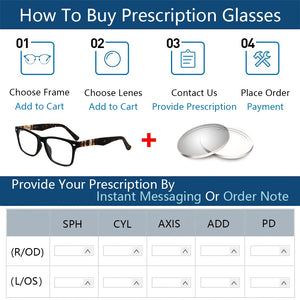 Acetate Optical Glasses Frame Men Women Eyeglasses Spectacles Decorative Myopia Clear Lens Optical Prescription Black CMG7068