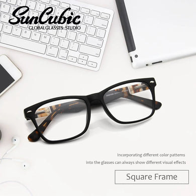 Acetate Optical Glasses Frame Men Women Eyeglasses Spectacles Decorative Myopia Clear Lens Optical Prescription Black CMG7068