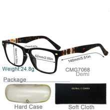 Load image into Gallery viewer, Acetate Optical Glasses Frame Men Women Eyeglasses Spectacles Decorative Myopia Clear Lens Optical Prescription Black CMG7068